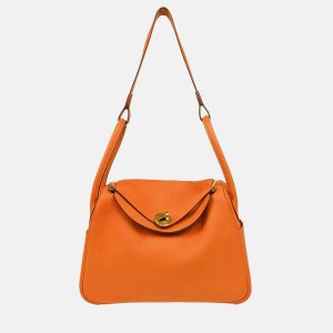 Hermes Lindy 26 Orange Taurillon Clemence Leather Shoulder Bag, Handbags - Luxury Closet catalog