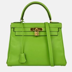 Hermes Kelly 32 Apple Green Gulliver Handbag, Satchels - Luxury Closet catalog