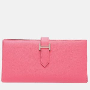 Hermes Bearn Soufflet Pink Epsom Leather Long Wallet, Wallets & Money Clips - Luxury Closet catalog
