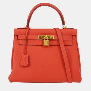 Hermes Kelly 28 Retourne Red Togo Handbag, Satchels - Luxury Closet catalog