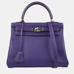 Hermes Kelly 25 Retourne Violet Epsom Leather Handbag, Satchels - Luxury Closet catalog