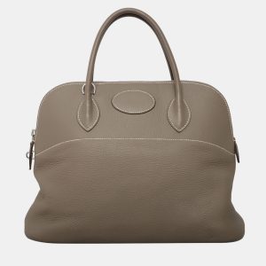 Hermes Bolide 35 Etoupe Clemence Leather  Bag, Satchels - Luxury Closet catalog