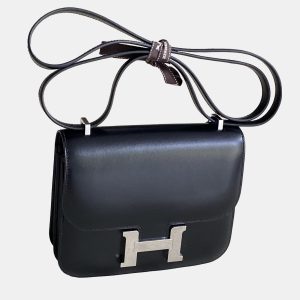 Hermes Constance 19 Black Box Leather Shoulder Bag, Handbags - Luxury Closet catalog