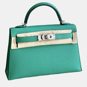 Hermes  Kelly Mini II Imperial Green Leather Handbag, Satchels - Luxury Closet catalog