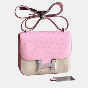 Hermes Constance 19 Bubble Pink Ostrich Leather Shoulder Bag, Handbags - Luxury Closet catalog
