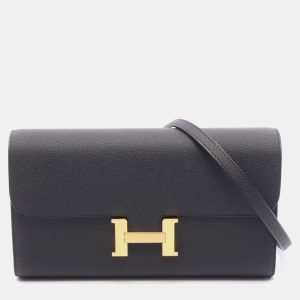 Hermes Constance Long To Go Black Epsom Leather Shoulder Bag, Handbags - Luxury Closet catalog