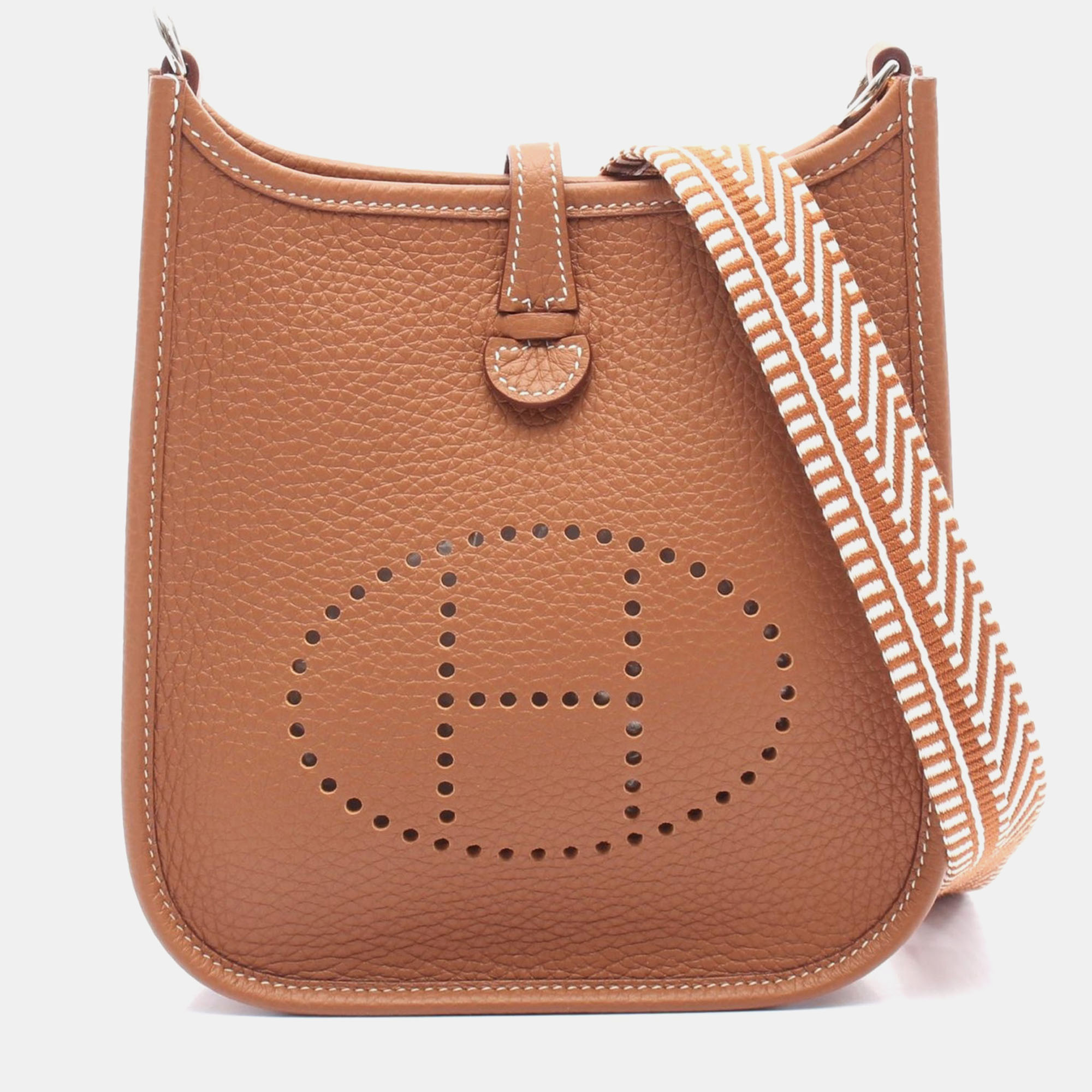 Hermes Evelyne TPM 16 Gold Taurillon Clemence Leather Shoulder Bag, Tote Handbags - Luxury Closet catalog