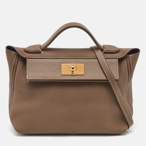 Hermes Etoupe Togo and Swift Leather Gold Finish 24/24 29 Bag, Satchels - Luxury Closet catalog