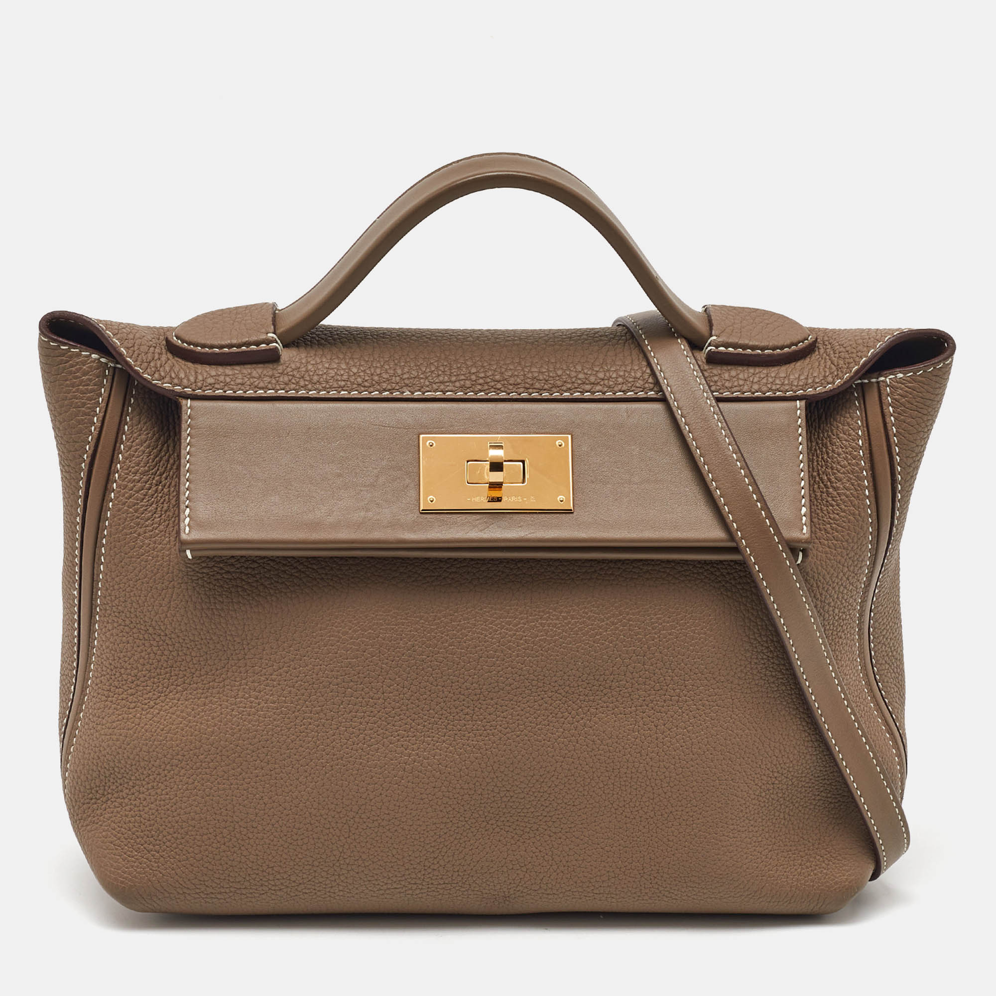 Hermes Etoupe Togo and Swift Leather Gold Finish 24/24 29 Bag, Satchels - Luxury Closet catalog