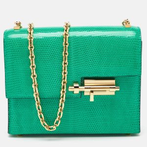 Hermes Menthi Lizard Niloticus GHW Verrou Mini Bag, Shoulder Bags - Luxury Closet catalog