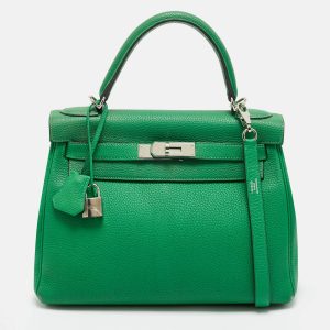 Hermes Bambou Togo Leather Palladium Finish Kelly Retourne 28 Bag, Satchels - Luxury Closet catalog