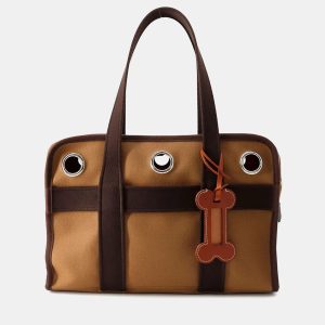 Hermes Dog Carrier Feu Toile H Canvas Bag, Tote Handbags - Luxury Closet catalog