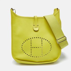 Herm&egrave;s Lime Epsom Leather Evelyne III PM Bag, Shoulder Bags - Luxury Closet catalog