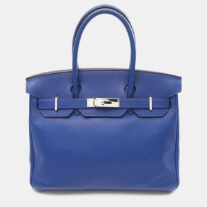 Hermes Birkin 30 Blue Electric Leather Handbag, Tote Handbags - Luxury Closet catalog