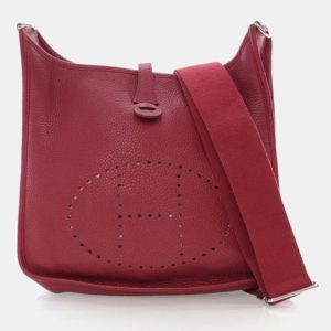 Hermes Evelyne III PM Rouge Clemence Leather Shoulder Bag, Tote Handbags - Luxury Closet catalog