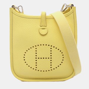 Hermes Evelyne TPM Limoncello Yellow Clemence Leather Shoulder Bag, Tote Handbags - Luxury Closet catalog