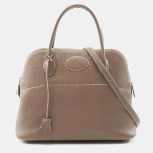 Hermes Bolide 31 Etoupe Taurillon Clemence Leather Top Handle Bag, Satchels - Luxury Closet catalog