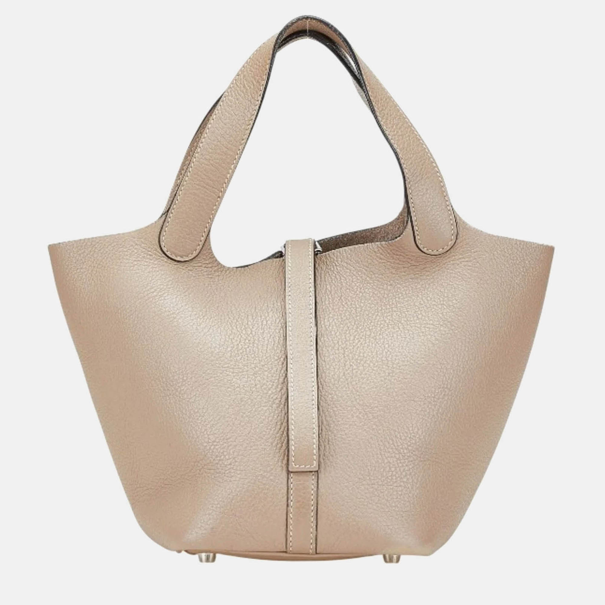 Hermes Picotin 18 Etoupe Grey Taurillon Clemence Handbag, Tote Handbags - Luxury Closet catalog