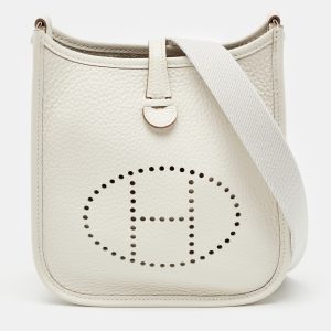 Herm&egrave;s Gris Pale Taurillon Clemence Leather Evelyne TPM Bag, Shoulder Bags - Luxury Closet catalog