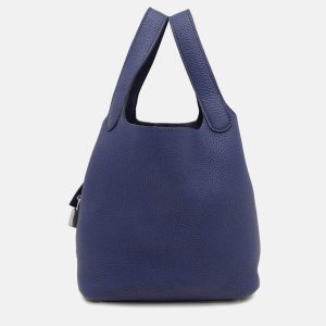 Hermes Picotin Lock 18 Blue Encre Taurillon Clemence Bucket Bag, Tote Handbags - Luxury Closet catalog