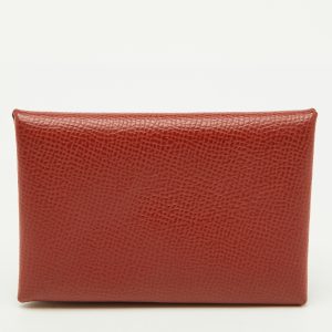 Herm&egrave;s Sienne Epsom Leather Calvi Duo Card Holder, Wallets & Money Clips - Luxury Closet catalog