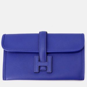 Hermes Jige Duo Blue Electric Swift Leather, Wallets & Money Clips - Luxury Closet catalog
