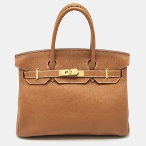 Hermes Gold Togo Leather Gold Finish Birkin 30 Bag, Tote Handbags - Luxury Closet catalog