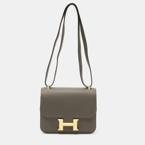 Hermes Etain Swift Leather Rose Gold Finish Constance 18 Mini Bag, Handbags - Luxury Closet catalog