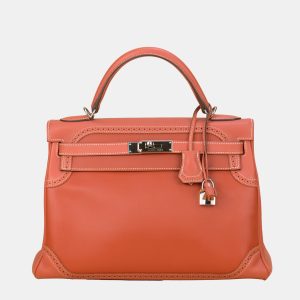 Hermes Sanguine Swift Leather Palladium Hardware Ghillies Retourne Kelly 32 Bag, Tote Handbags - Luxury Closet catalog