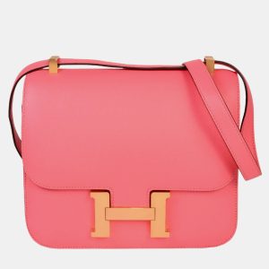 HERMES Constance 3 24 Special Order Rose Azalea Vaux Epson C stamped (manufactured in 2018) Shoulder bag Pink, Shoulder Bags - Luxury Closet catalog