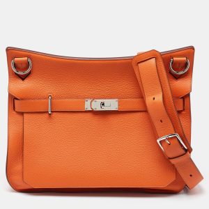 Herm&egrave;s Orange Togo Leather Palladium Finish Jypsiere 37 Bag, Shoulder Bags - Luxury Closet catalog