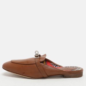 Hermes Brown Leather Oz Mules Size 38, Sandals - Luxury Closet catalog