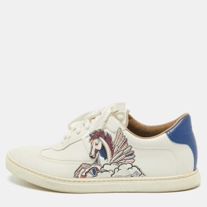 Hermes White Pegase Pop Print Leather Quicker Sneakers Size 37.5, Athletic Shoes & Sneakers - Luxury Closet catalog
