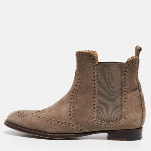 Hermes Grey Suede Brighton Low Ankle Boots Size Size 37, Boots - Luxury Closet catalog