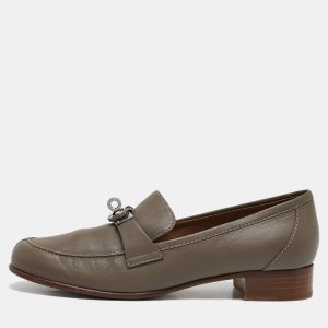 Hermes Grey Leather Kelly Loafers Size 37, Loafers & Slip-Ons - Luxury Closet catalog