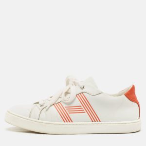 Hermes White/Orange Leather Avantage Sneakers Size 38, Athletic Shoes & Sneakers - Luxury Closet catalog