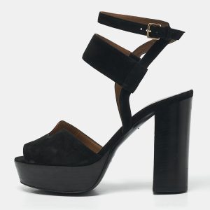 Hermes Black Suede Ankle Strap Platform Sandals Size 38, Sandals - Luxury Closet catalog