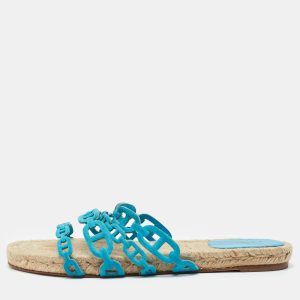 Hermes Blue Suede Thalassa Espadrille Flat Sandals Size 40, Sandals - Luxury Closet catalog