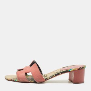 Hermes Pink Suede Oasis Slide Sandals Size 39, Sandals - Luxury Closet catalog