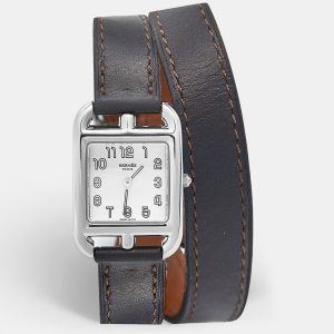 Hermes Silver Dial Stainless Steel Leather Cape Cod CC1.210 Unisex Wristwatch 23 mm, Watches - Luxury Closet catalog