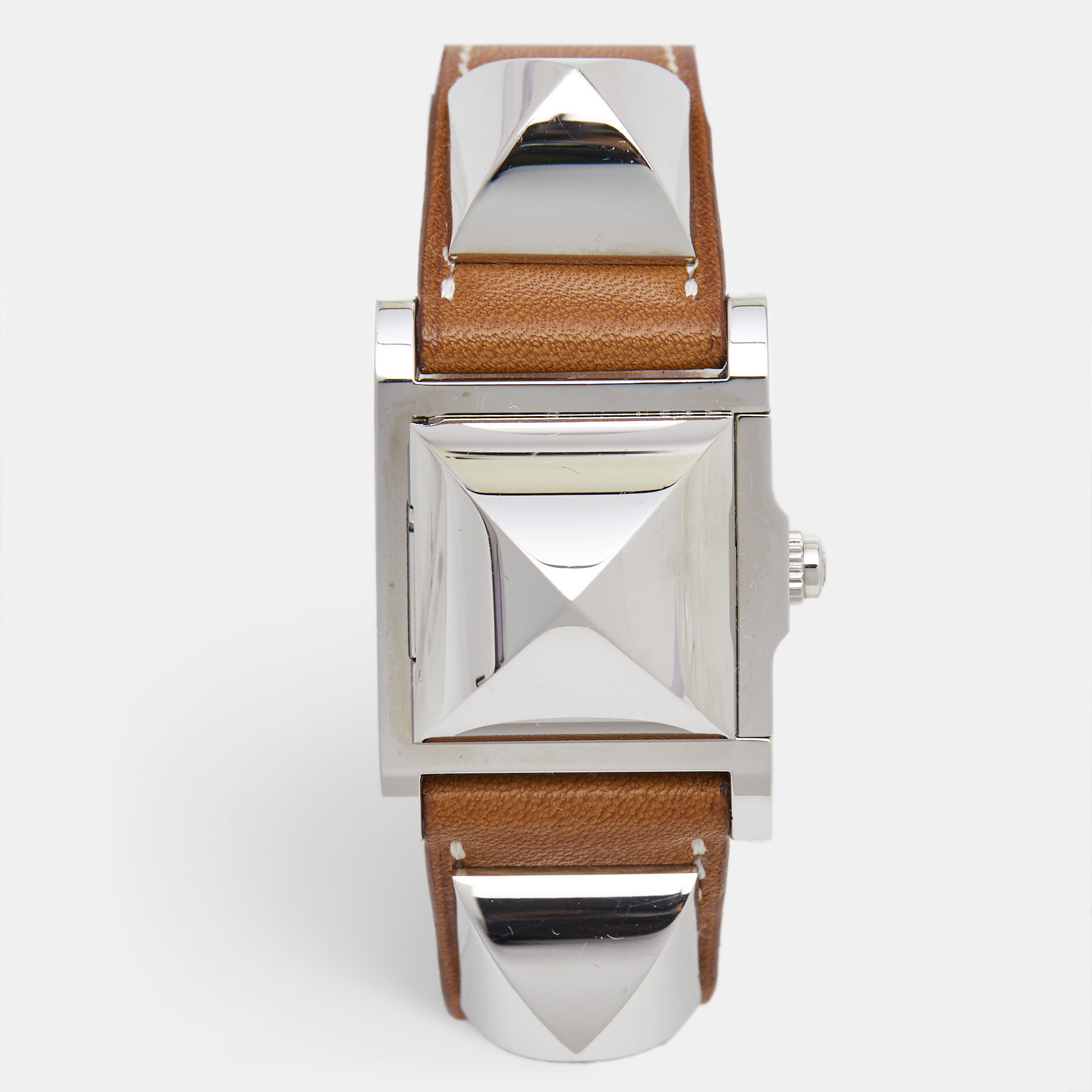 Hermes Silver Stainless Steel Leather Medor W028321WW00 Women's Wristwatch 23 mm, Watches - Luxury Closet catalog