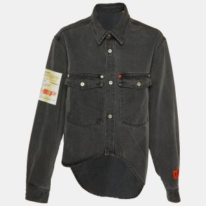 Heron Preston Charcoal Grey Denim Oversized High-Low Shirt L, Shirts & Tops - Luxury Closet catalog
