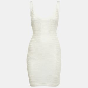 Herve Leger White Coated Knit Bandage Mini Dress S, Dresses - Luxury Closet catalog