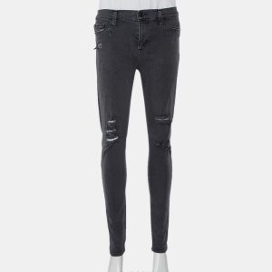 Hudson Dark Grey Denim Distressed Super Skinny Nico Jeans M, Jeans - Luxury Closet catalog
