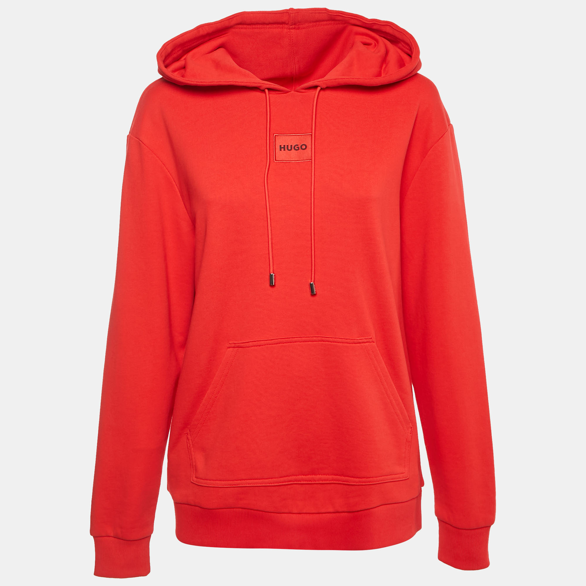 Hugo Boss Red Logo Applique Cotton Knit Hooded Sweatshirt S, Sweaters & Cardigans - Luxury Closet catalog