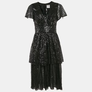 INGIE Paris Black Sequin Layered Tulle Mini Dress M, Dresses - Luxury Closet catalog