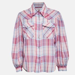 Isabel Marant Etoile Pink Plaid Cotton Puff Sleeve Bethany Shirt S, Shirts & Tops - Luxury Closet catalog