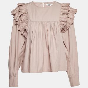 Isabel Marant Etoile Mauve Cotton Frilled Blouse L, Shirts & Tops - Luxury Closet catalog
