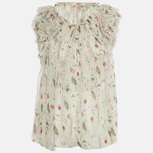 Isabel Marant Etoile White Printed Silk Erell Top S, Shirts & Tops - Luxury Closet catalog