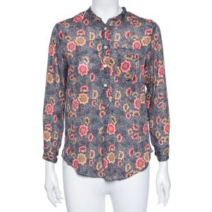 Isabel Marant Etoile Grey Floral Printed Silk Button Front Shirt S, Shirts & Tops - Luxury Closet catalog